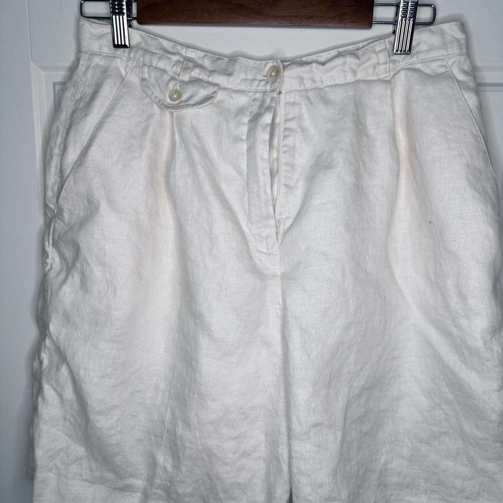 Ralph Lauren Elegant Cream Linen Shorts - Picture 6 of 13